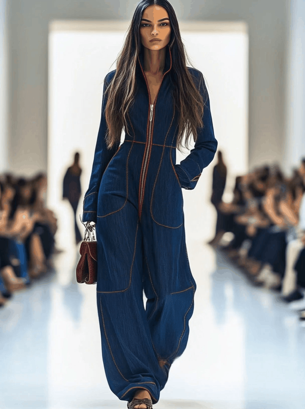 Luźny Kombinezon Retro Denim
