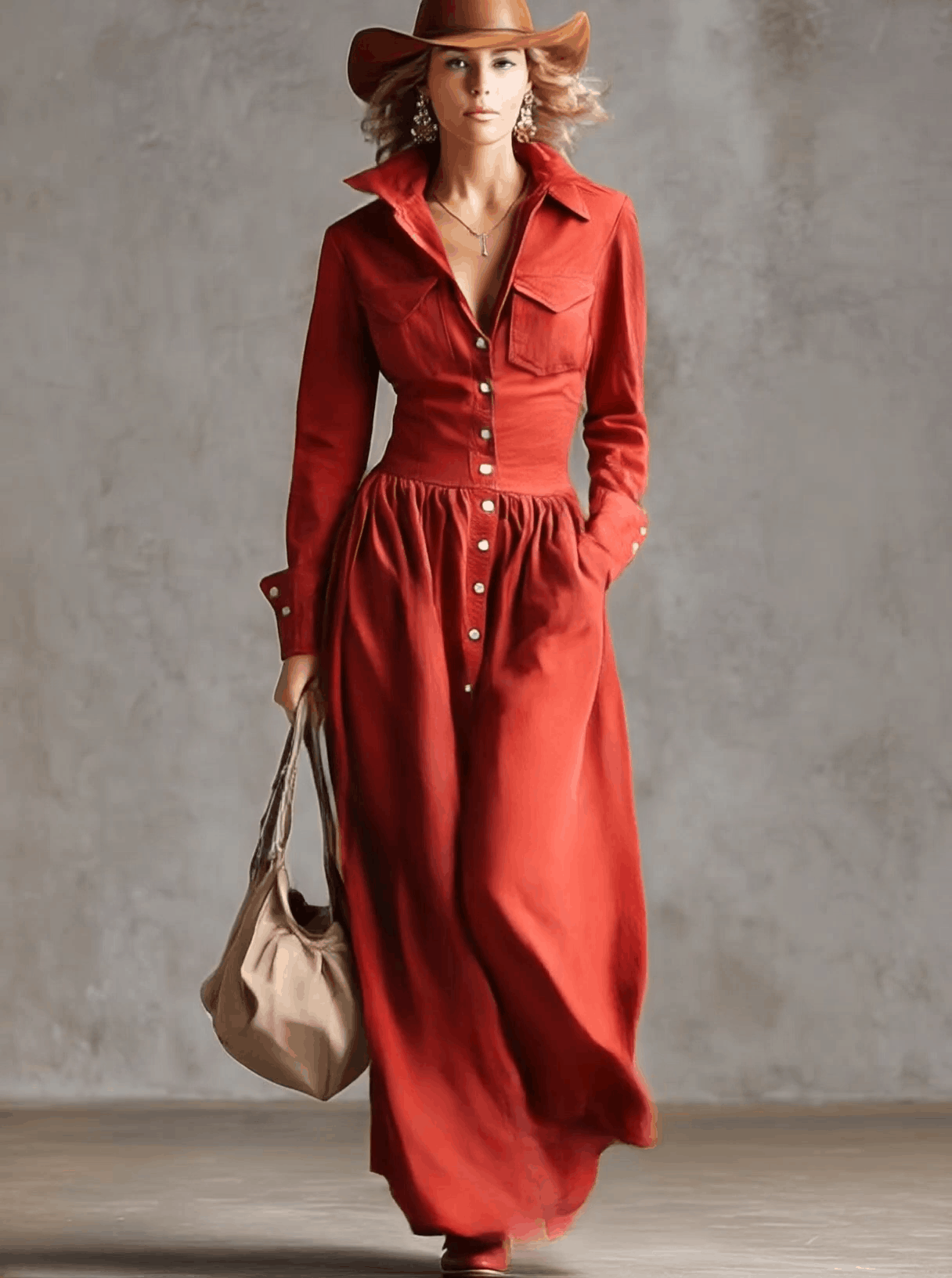 Stylowa Retro Sukienka Maxi