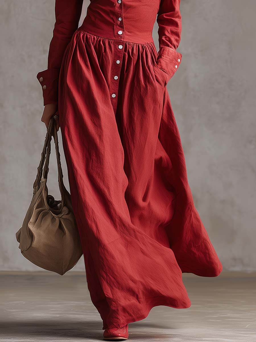 Stylowa Retro Sukienka Maxi
