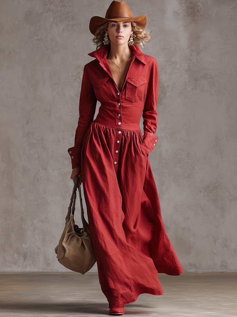 Stylowa Retro Sukienka Maxi