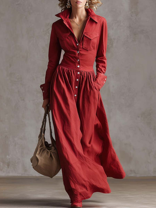 Stylowa Retro Sukienka Maxi